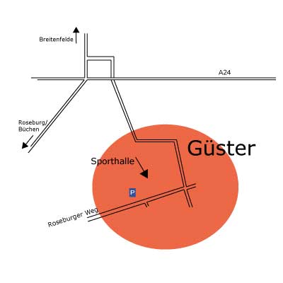 Anfahrt zur Sporthalle Güster